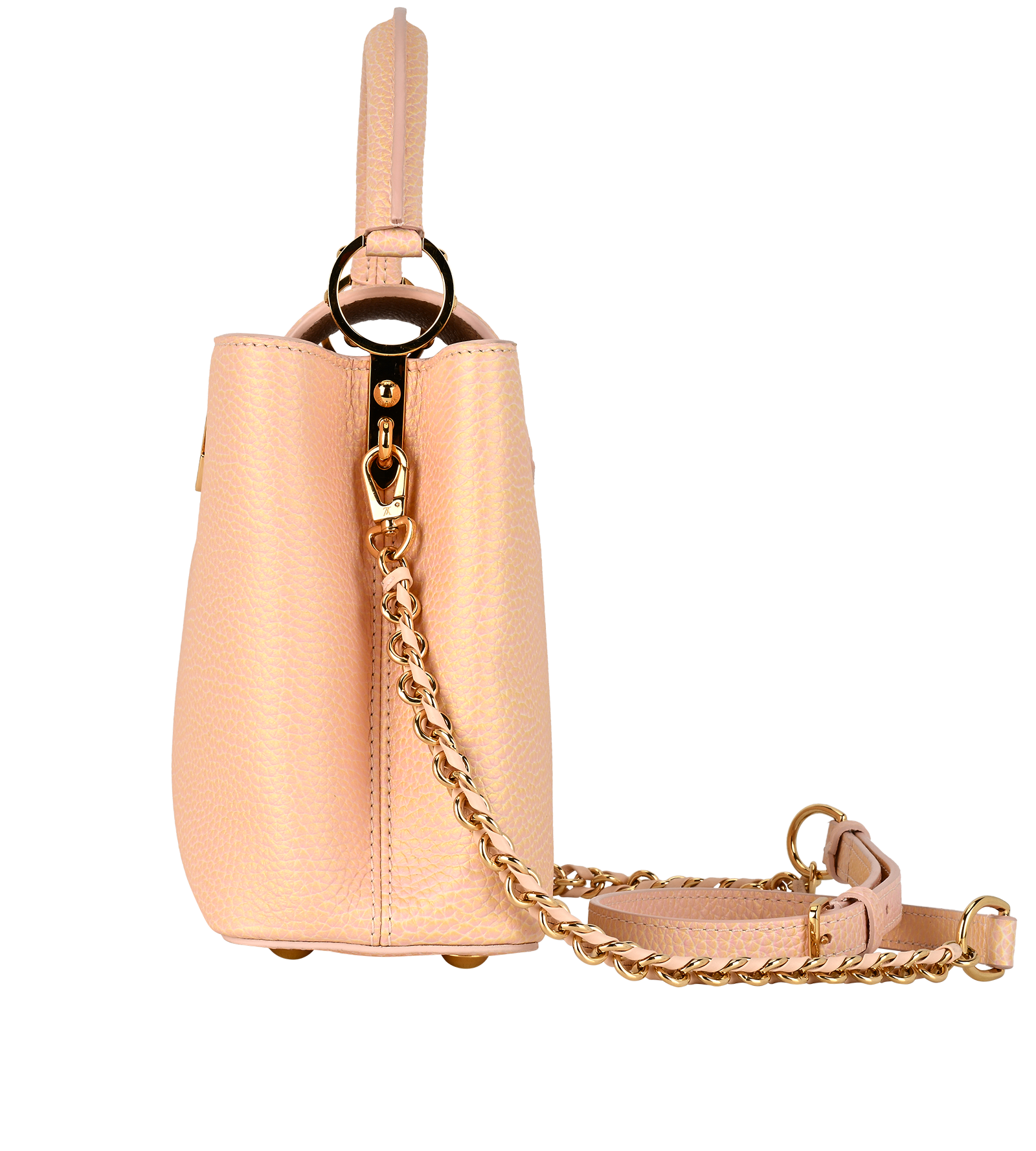 Capucines MM, &pound;3,500, Handbags, Pink, Leather, Bottom view